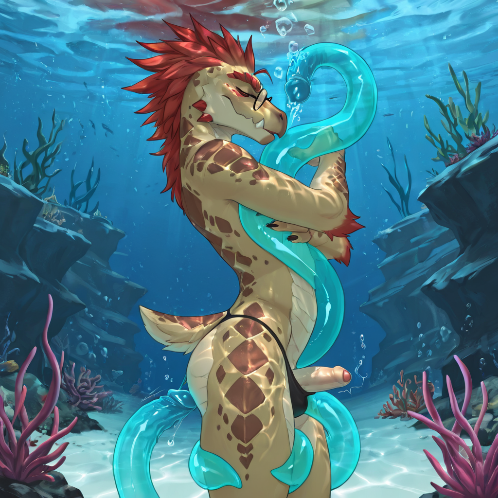 Alien Creature Underwater with Tentacles