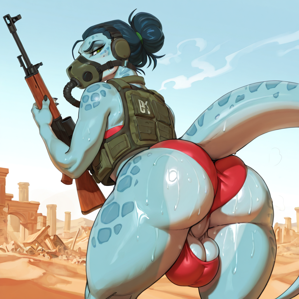 Raptor Warrior in Desert Ruins