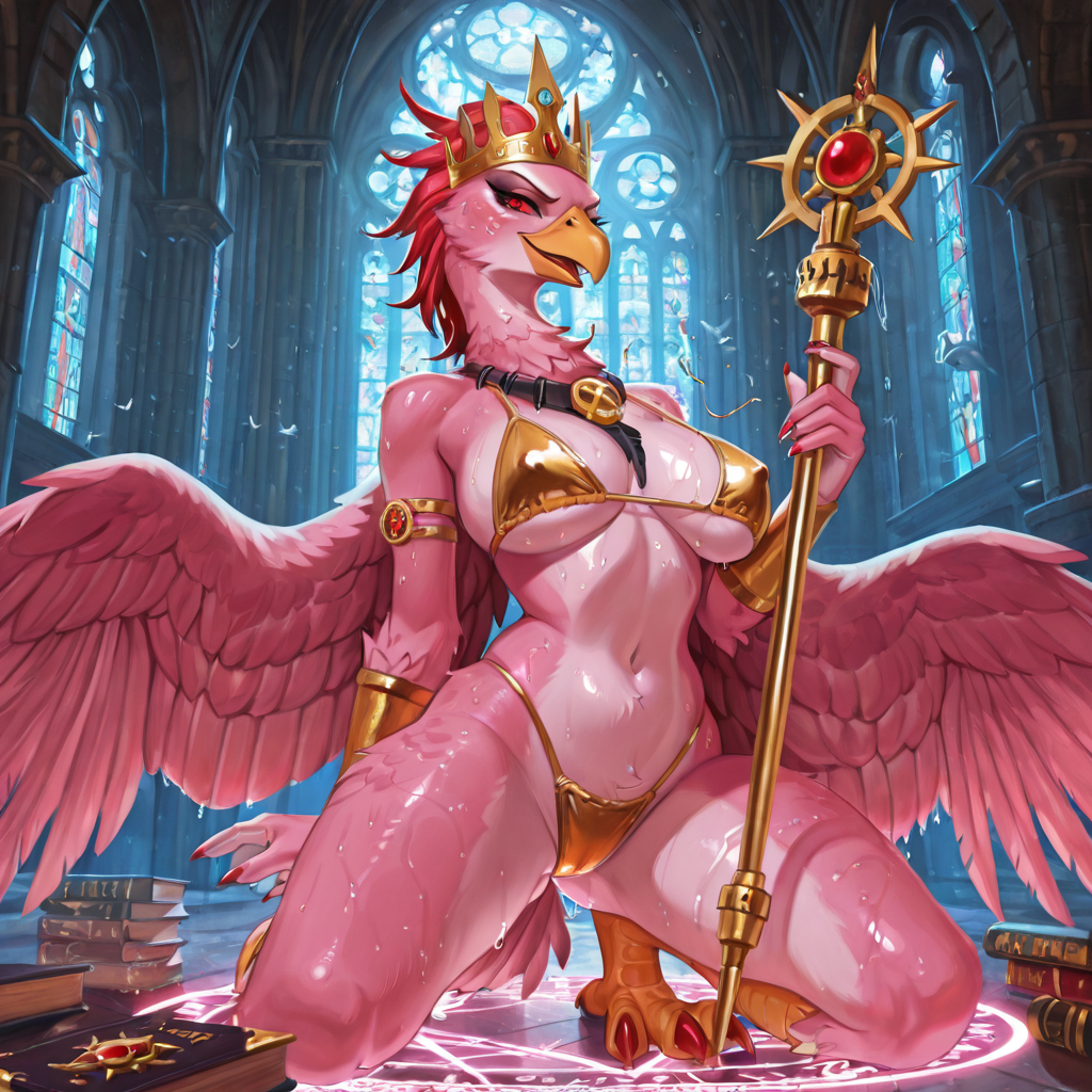 Tzeentchian Sorceress in Cathedral