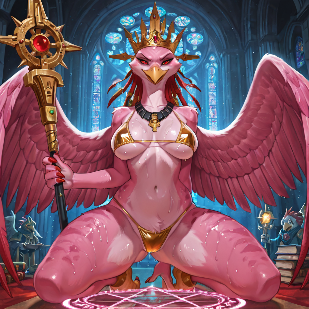 Tzeentch's Avian Sorceress in Cathedral