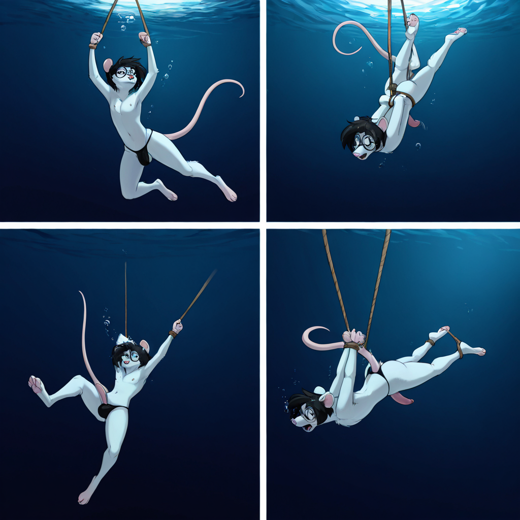 Mouse Character in Underwater Peril