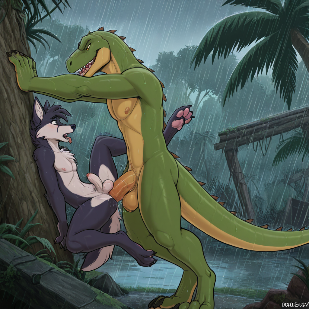 Feral Fox and Raptor in Jungle Ruins