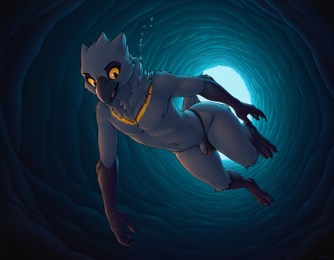 Crow Shifter in Underwater Tunnel