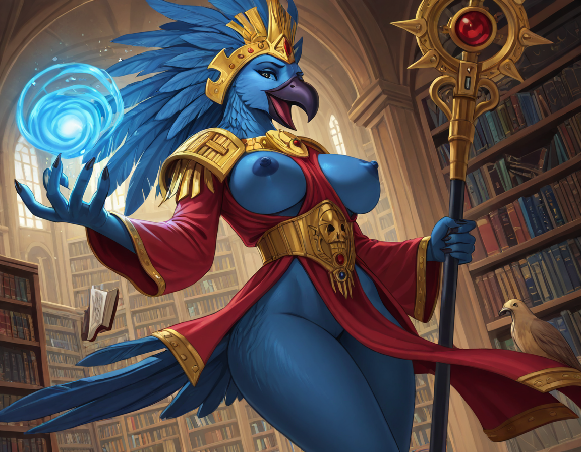 Tzeentch's Avian Sorceress in Library