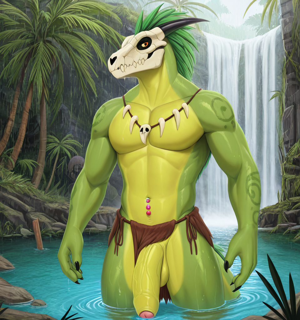 Mystical Dragon in Rainy Jungle Ruins
