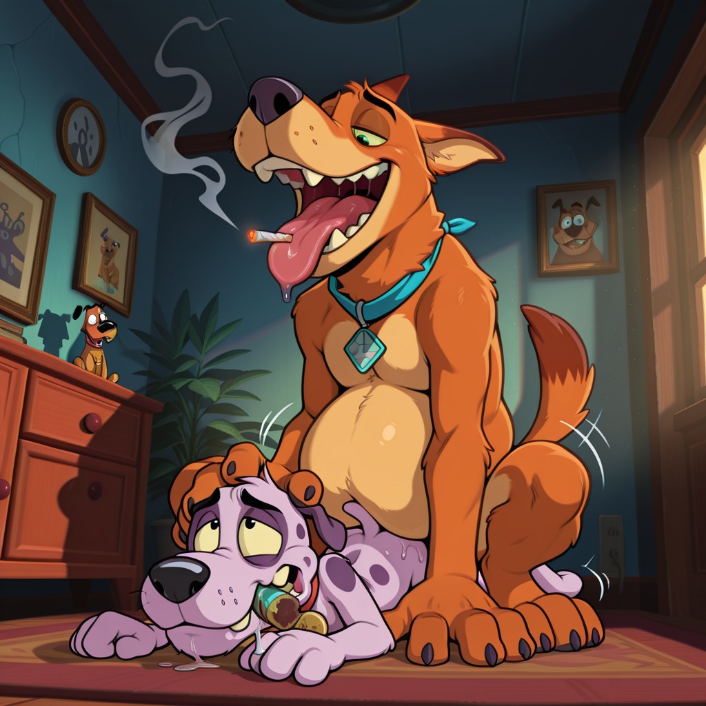 Courage the Cowardly Dog and Scooby-Doo Share a Strange Moment