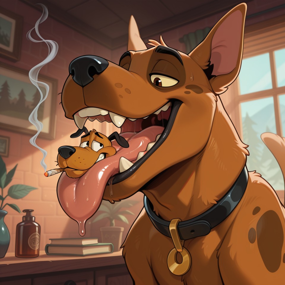 Scooby Doo Swallowing Courage the Cowardly Dog Duo