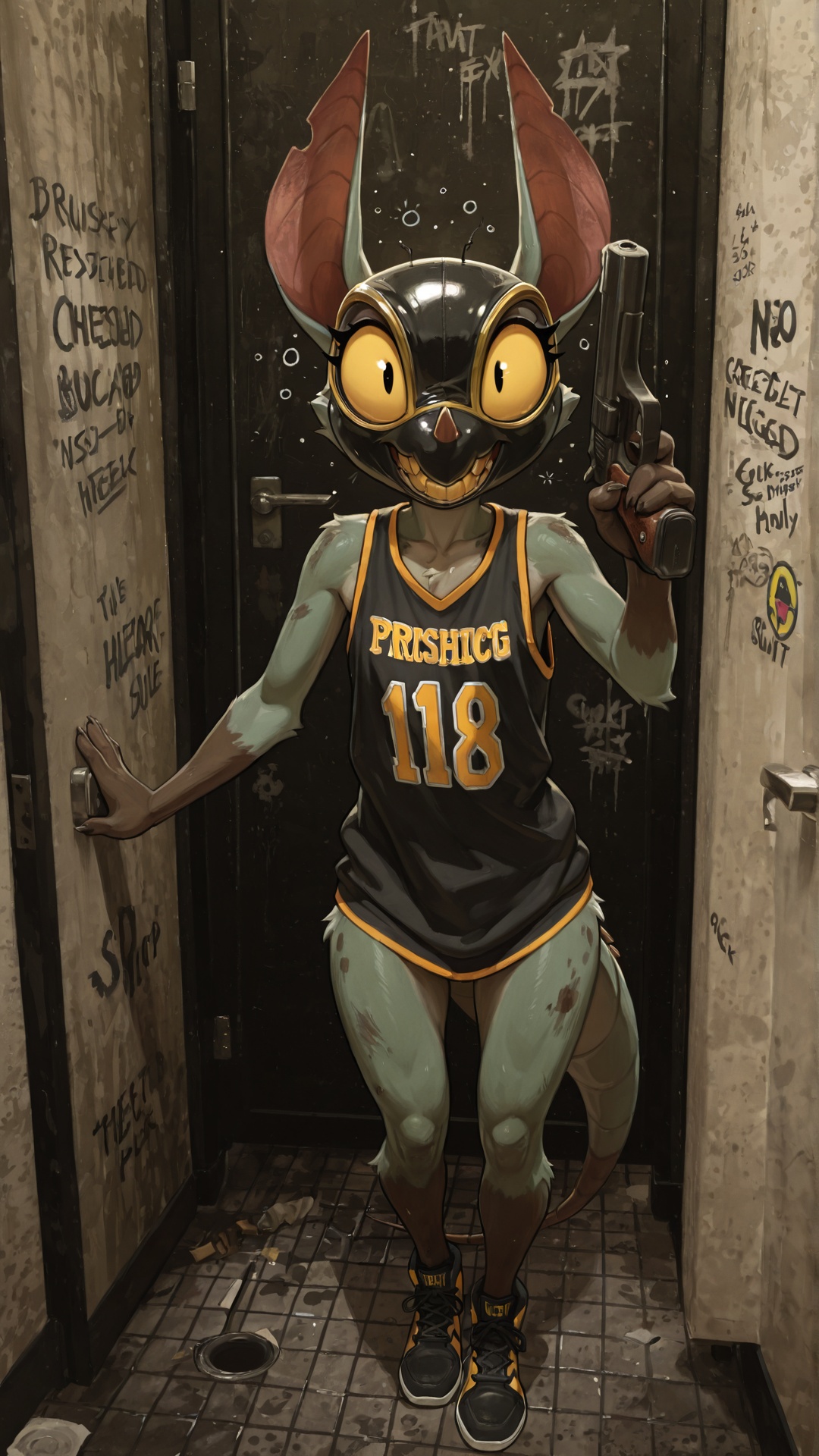 Urban Cricket Hoodlum Robbing in Restroom