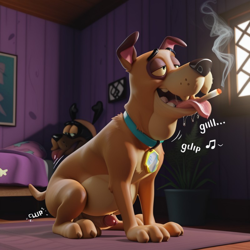Courage the Cowardly Dog Stoned in Forest Realistic
