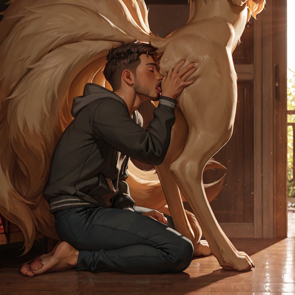 Ninetales and Human by Firelight
