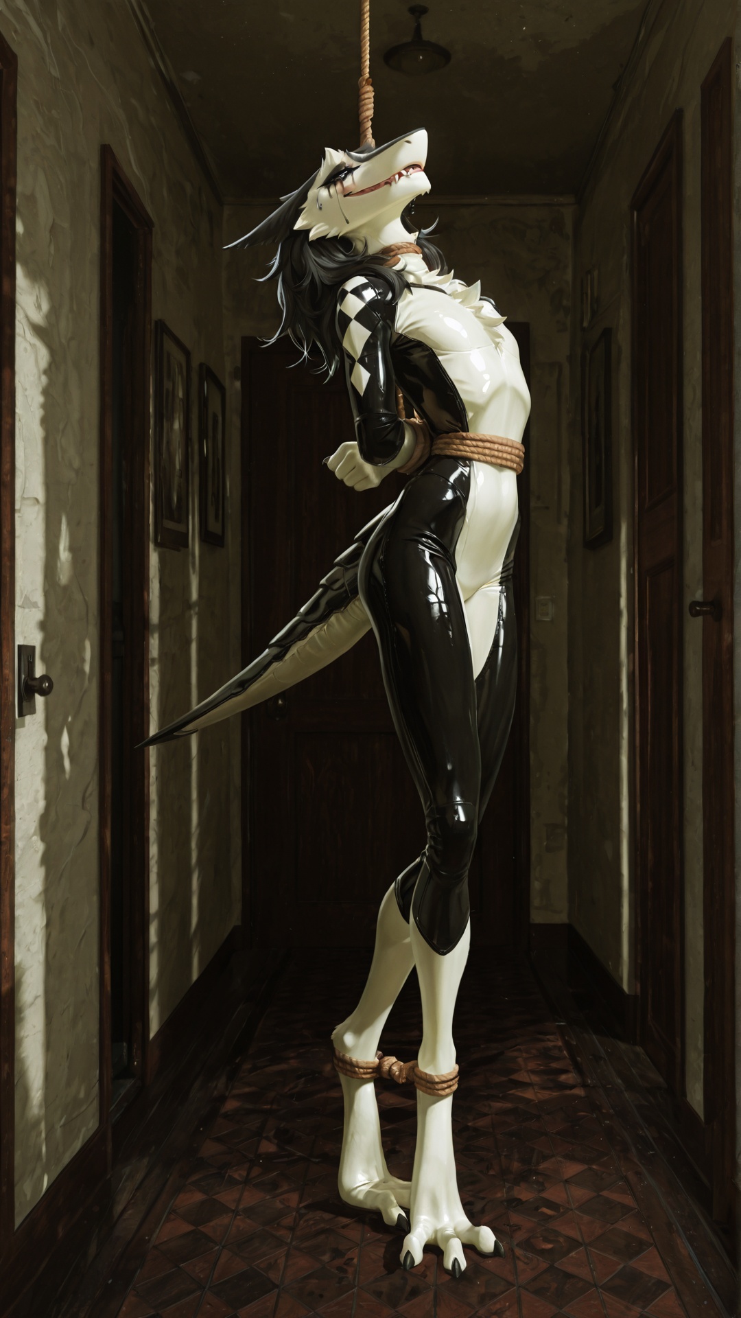 Feral Mantis Sergal Hybrid in Restraints