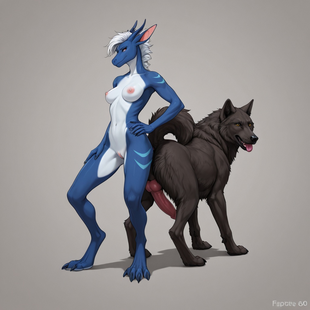 Feral Wolf Mounting Furred Dragon