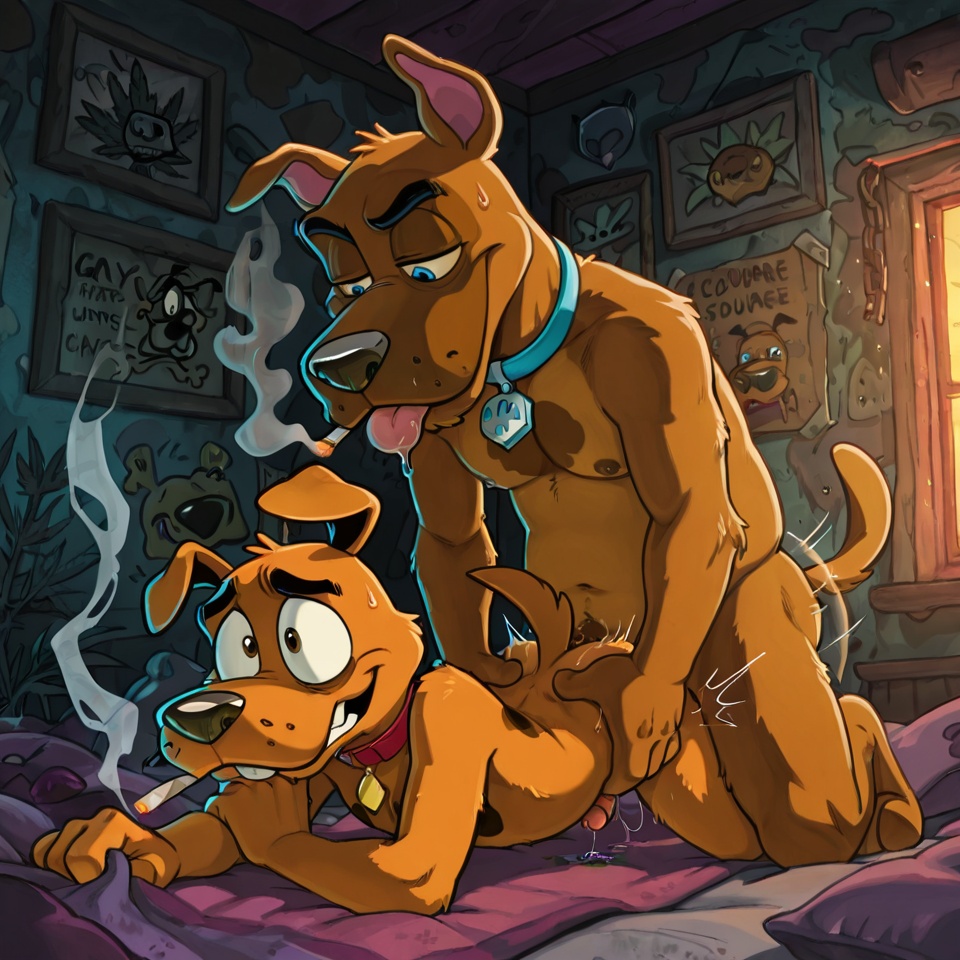 Courage the Cowardly Dog Stoned in Marijuana Field