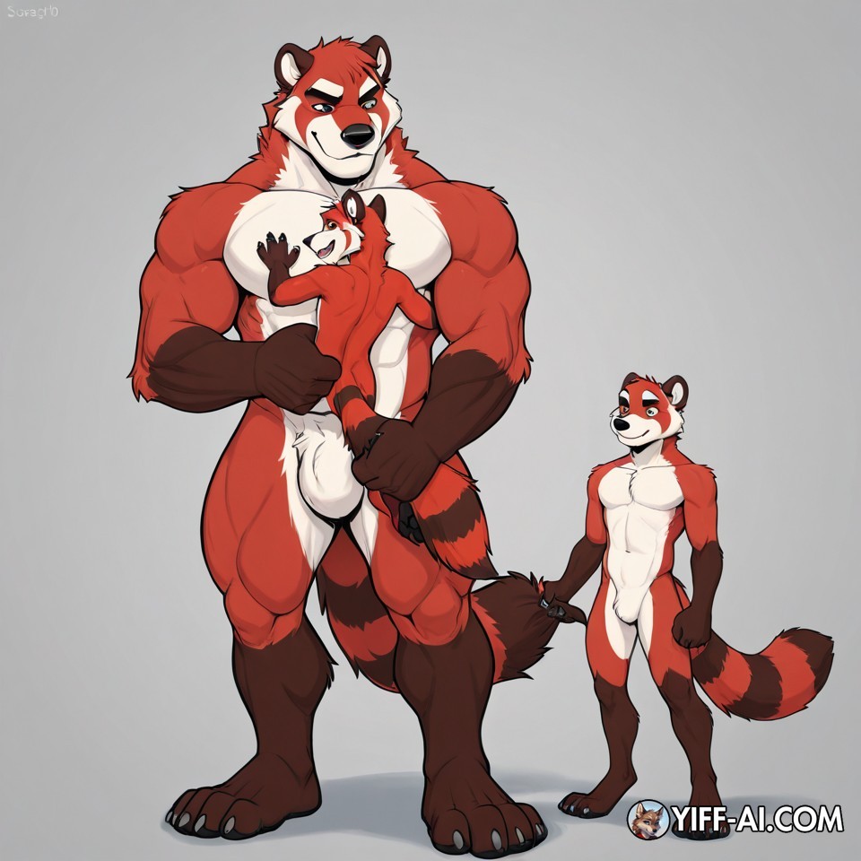 Red Panda Brothers Sharing a Grasp