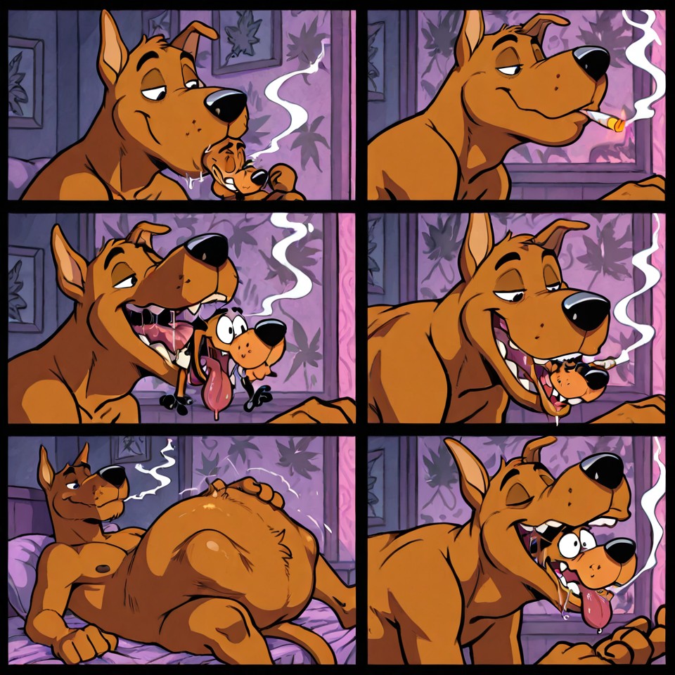 Scooby and Courage in a Mysterious Encounter