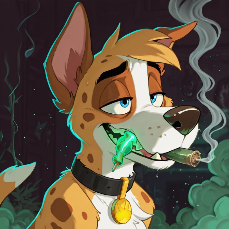 Anthro Courage-Scooby Hybrid Smoking Weed
