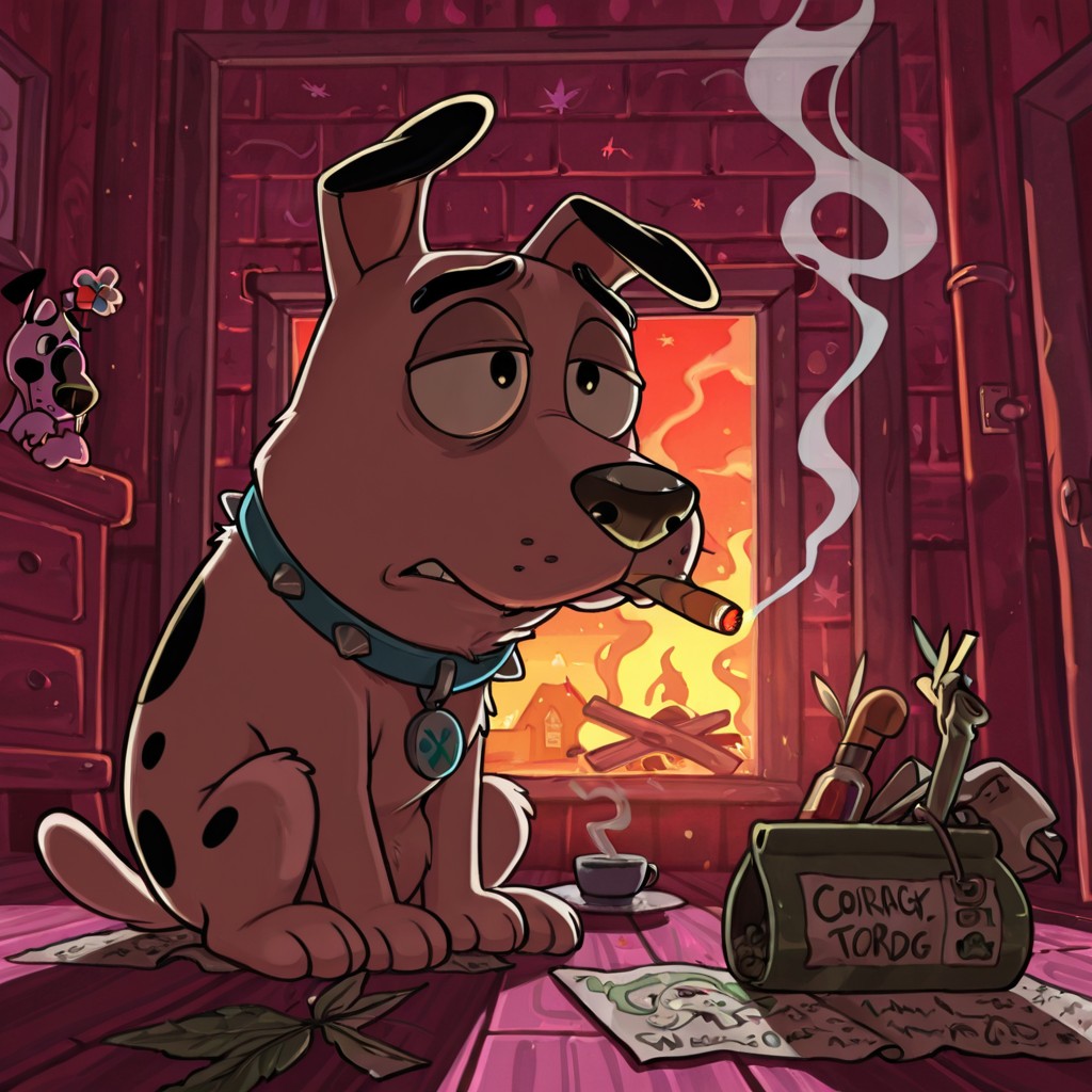 Courage the Cowardly Dog as a Sexy Vorny Stoner
