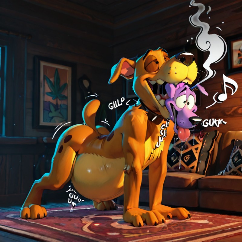 Courage the Cowardly Dog Stoner Scene Full Body
