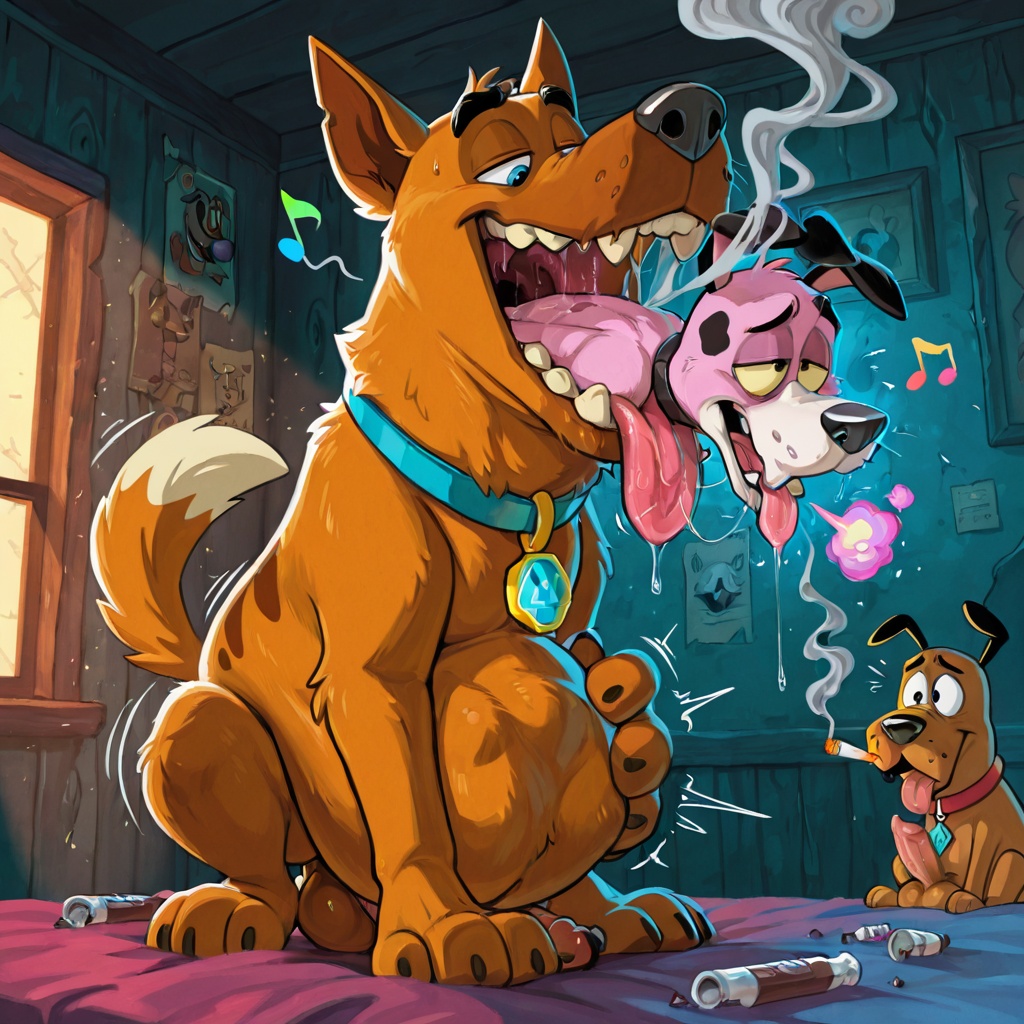 Courage the Cowardly Dog Engaging in Wild Group Activities