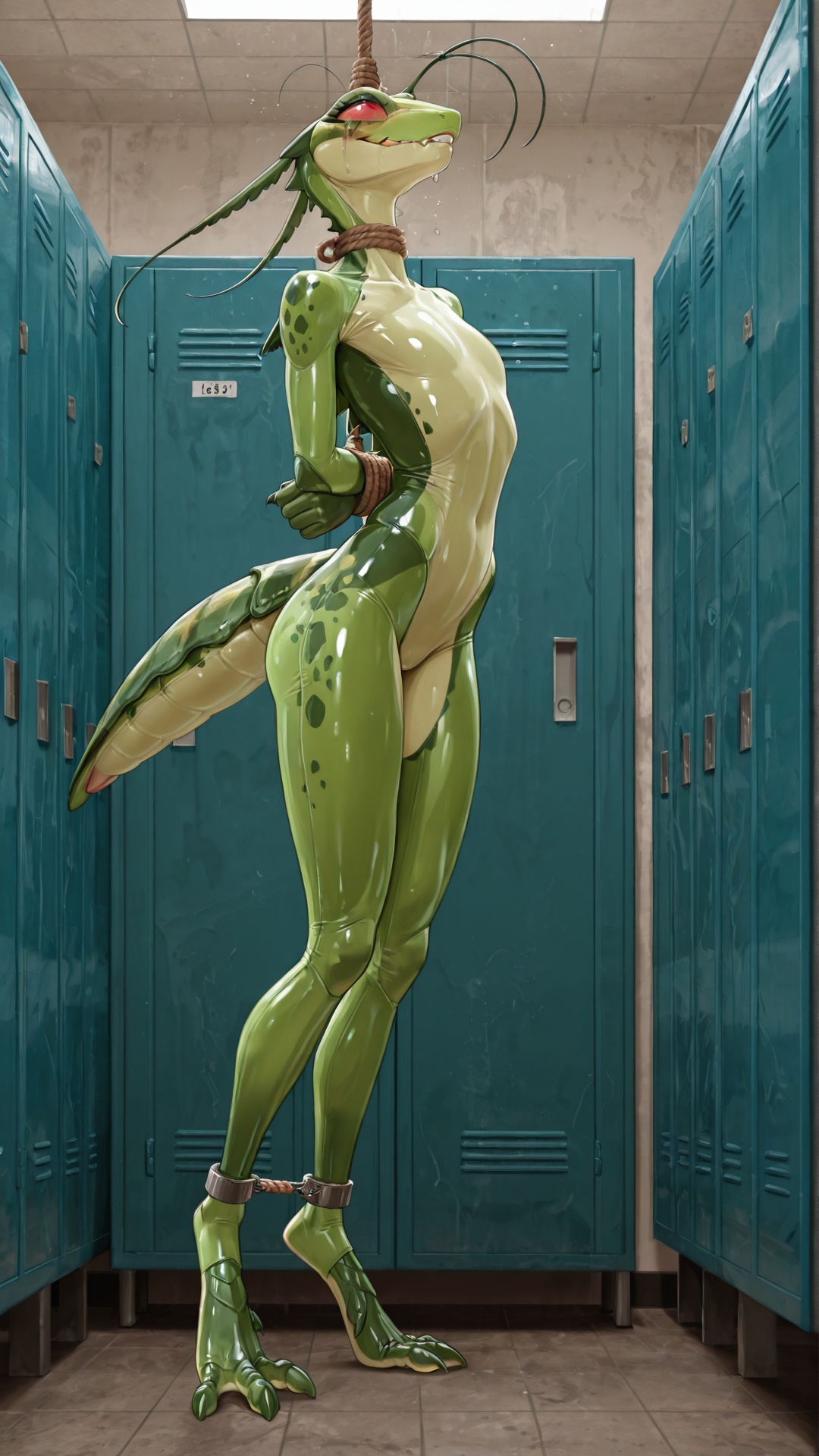Mantis Raptor Hybrid in Locker Room