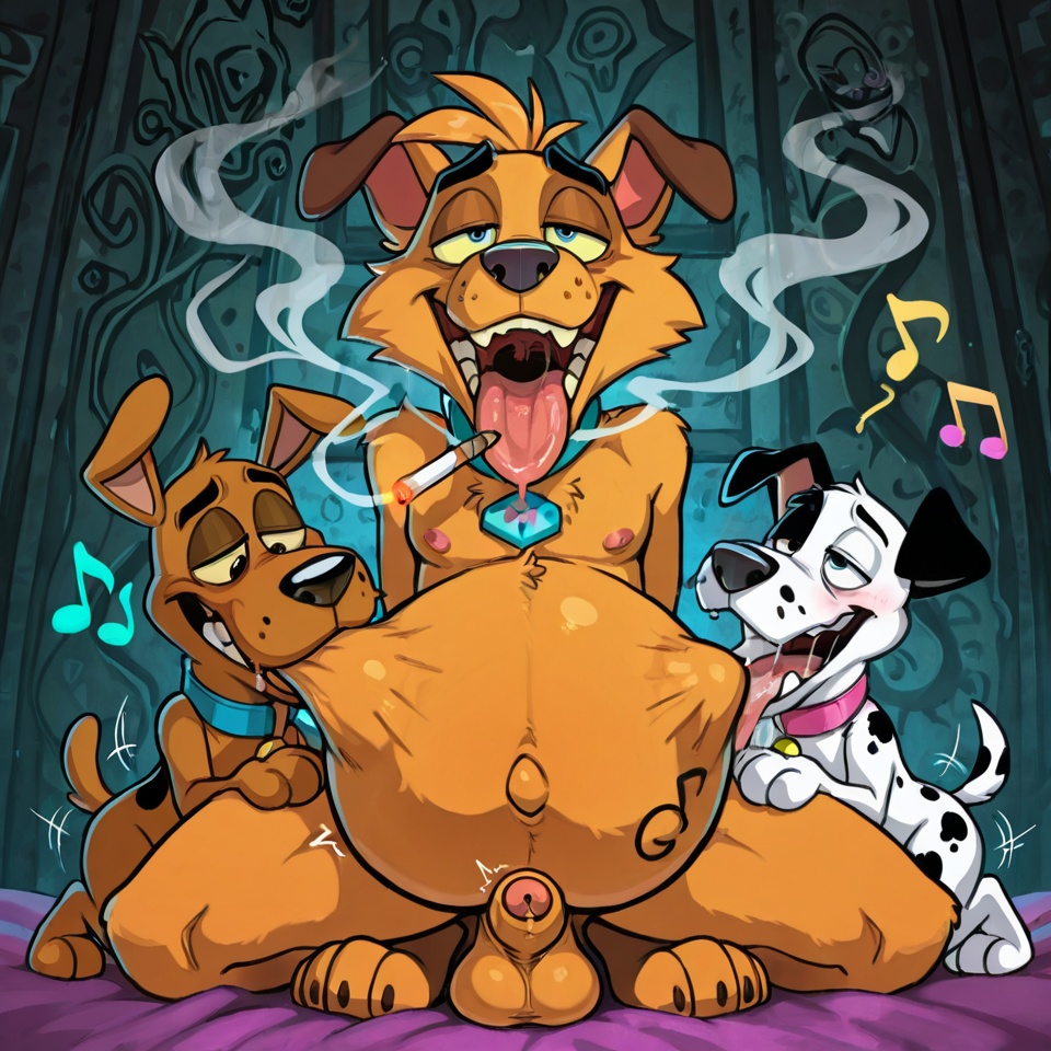 Courage the Cowardly Dog in Surreal Vore Orgy