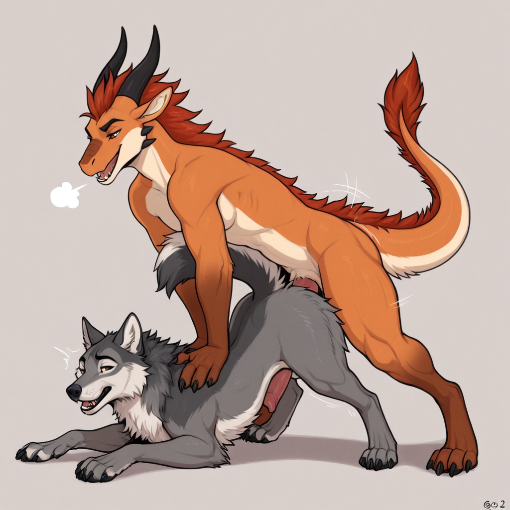 Feral Wolf Mounting Furred Dragon