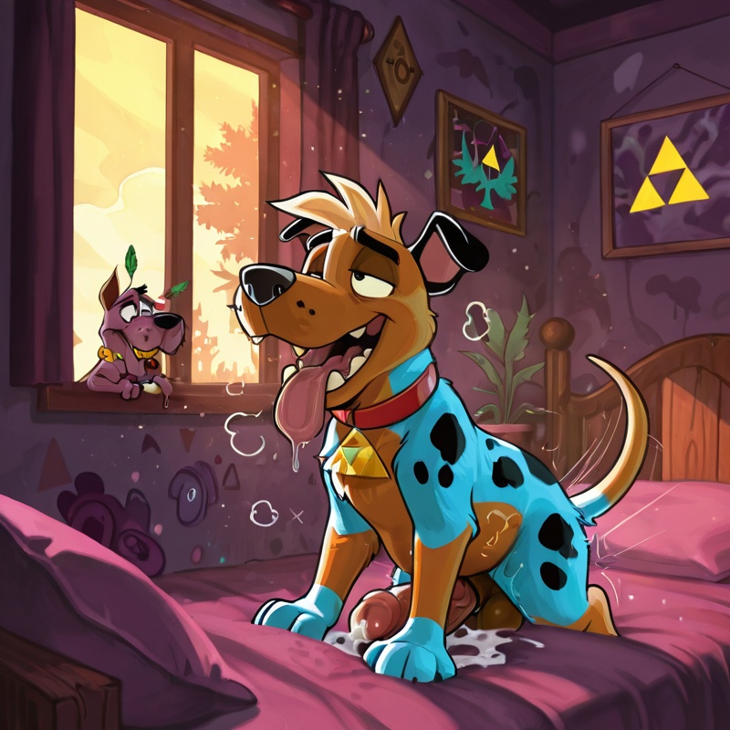 Courage the Cowardly Dog in Rainbow Vore Scene