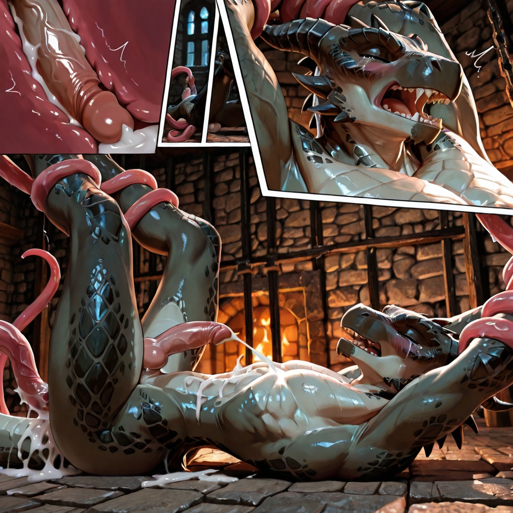 Argonian Captive in Dungeon, Tentacle Assault