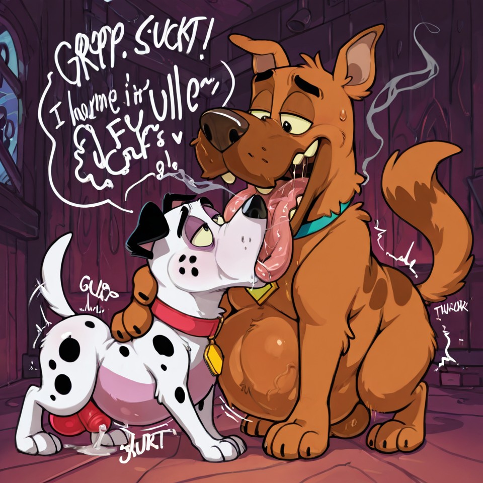 Courage the Cowardly Dog in Surreal Scene