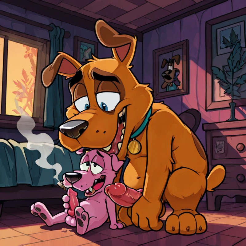 Courage the Cowardly Dog Stoner Portrait Tasteful