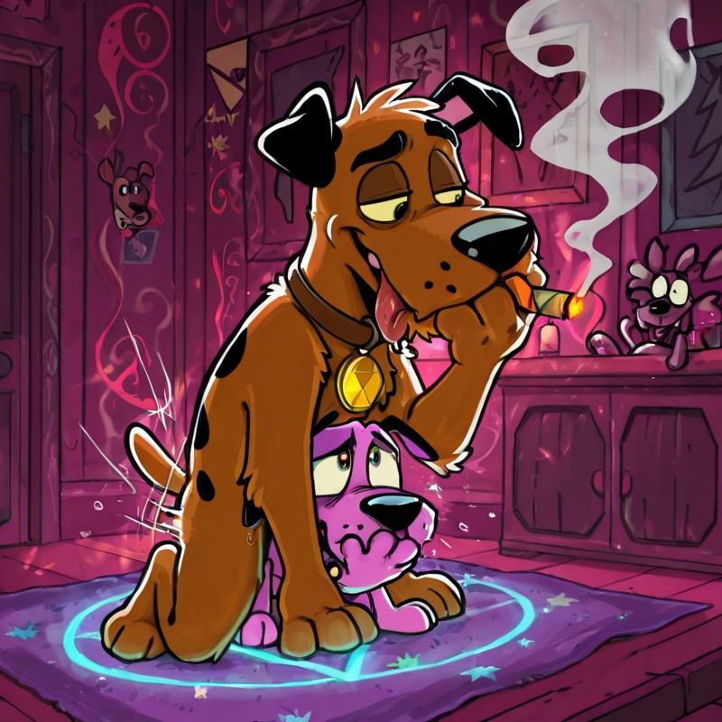 Courage the Cowardly Dog in Intimate Stoner Moment