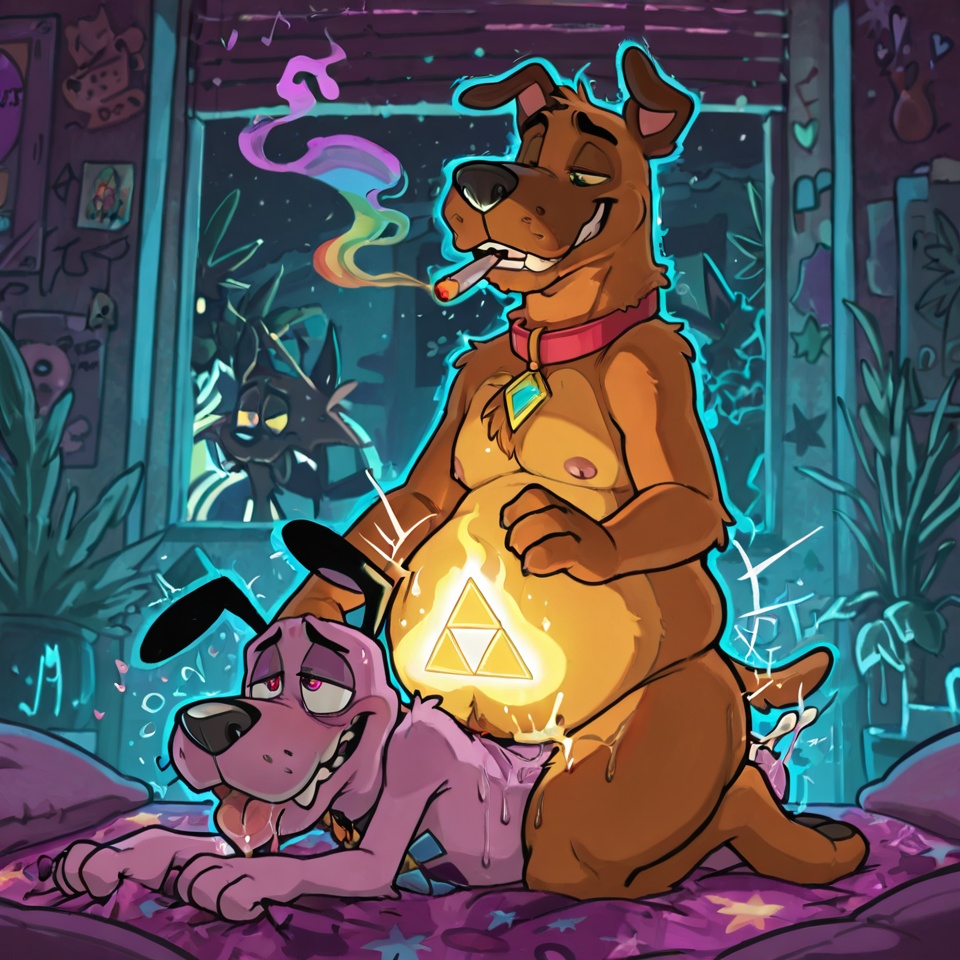 Courage the Cowardly Dog and Scooby-Doo Stoner Adventure Slightly_chubby