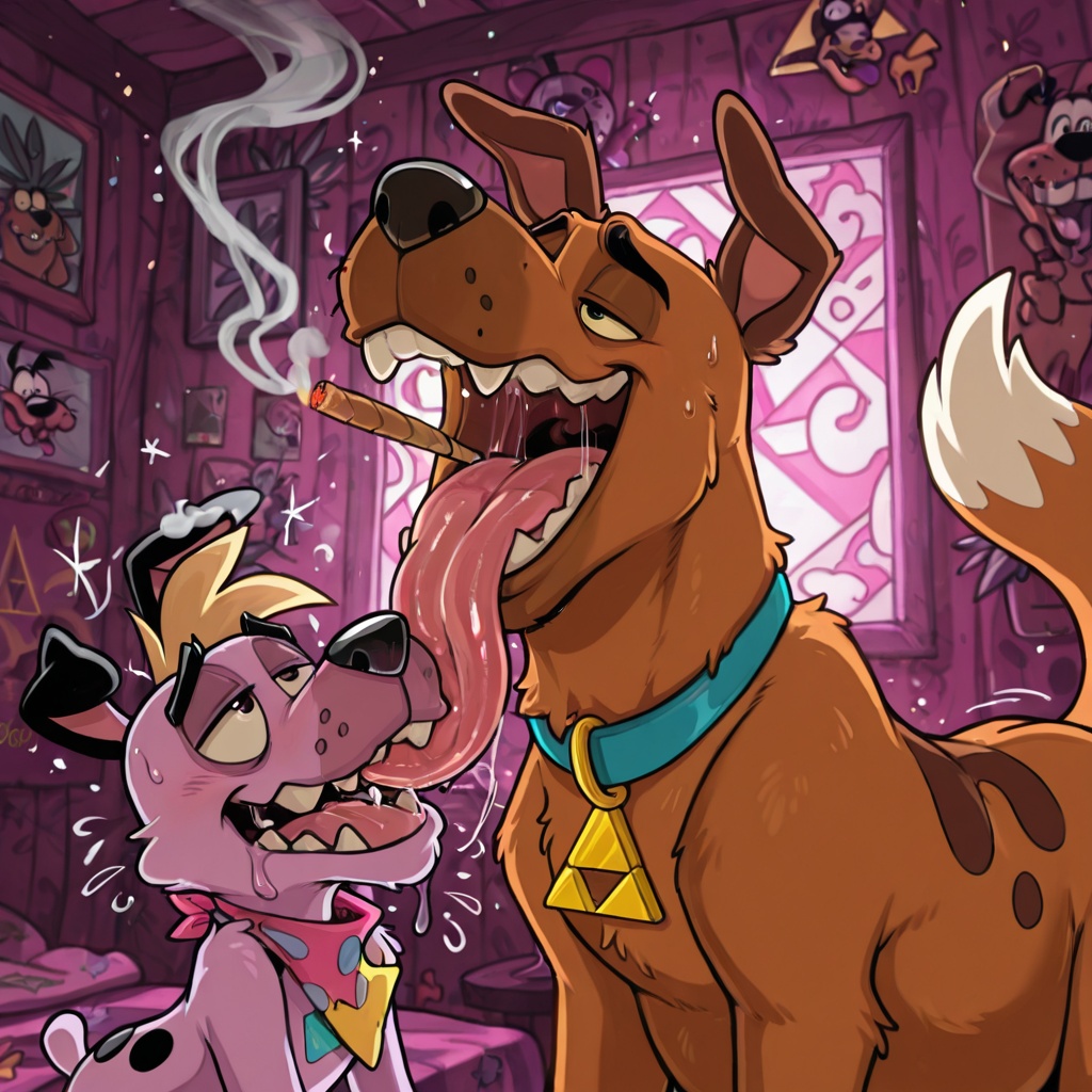 Courage the Cowardly Dog in Romantic Stoner Scene