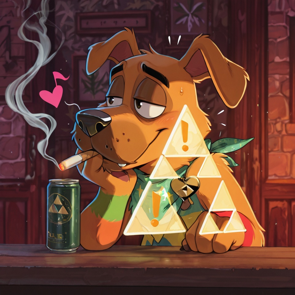 Stoned Furry Character with Neon Fur