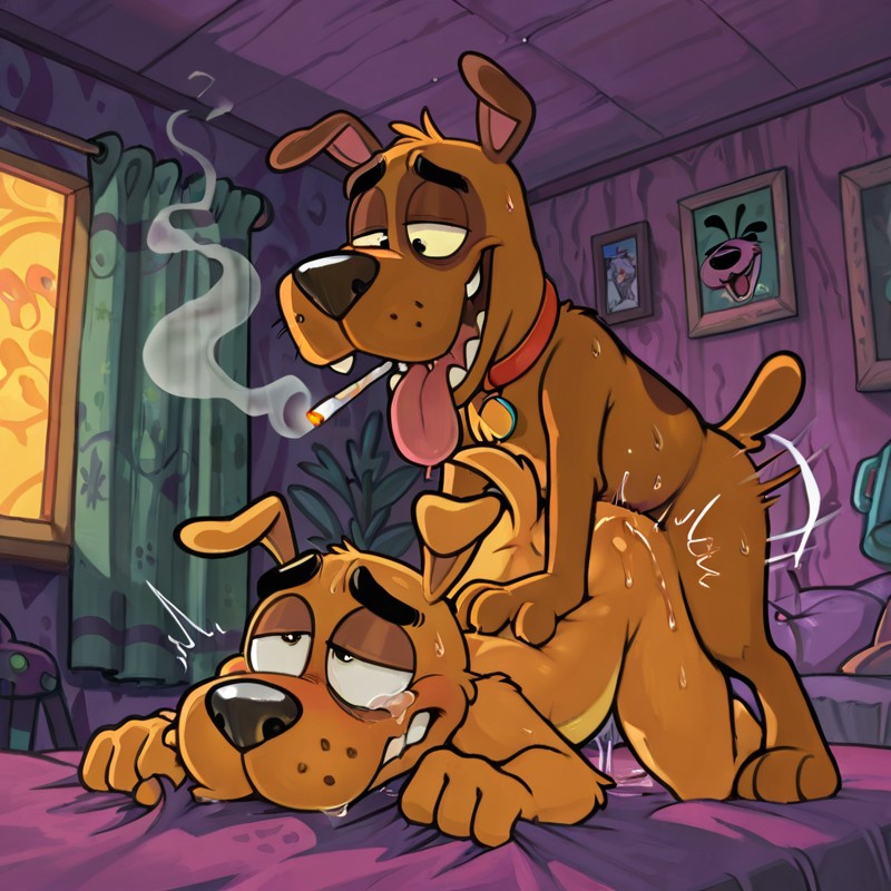 Seductive Anthro Fox in Intimate Embrace