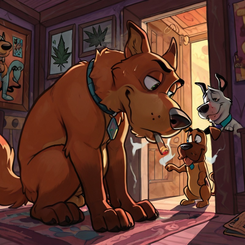 Courage the Cowardly Dog Relaxes with Cannabis
