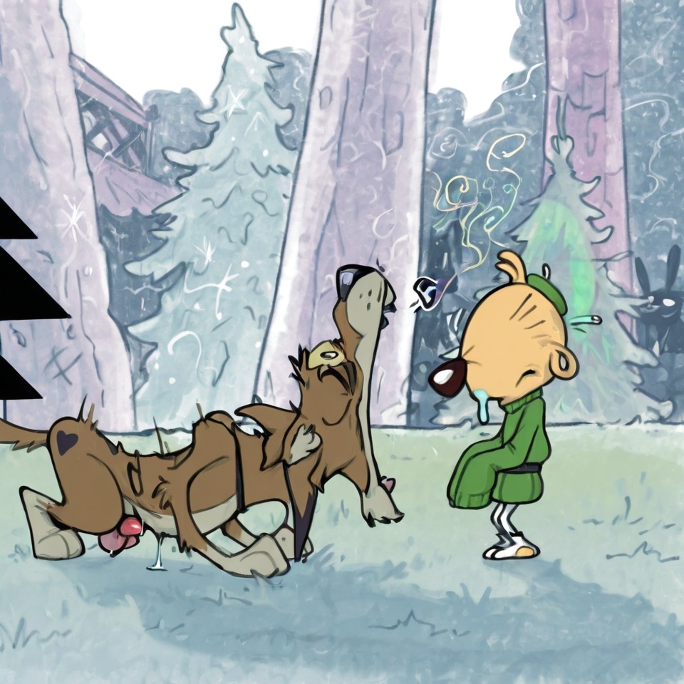 Courage the Cowardly Dog and Scooby-Doo Romantic Moment