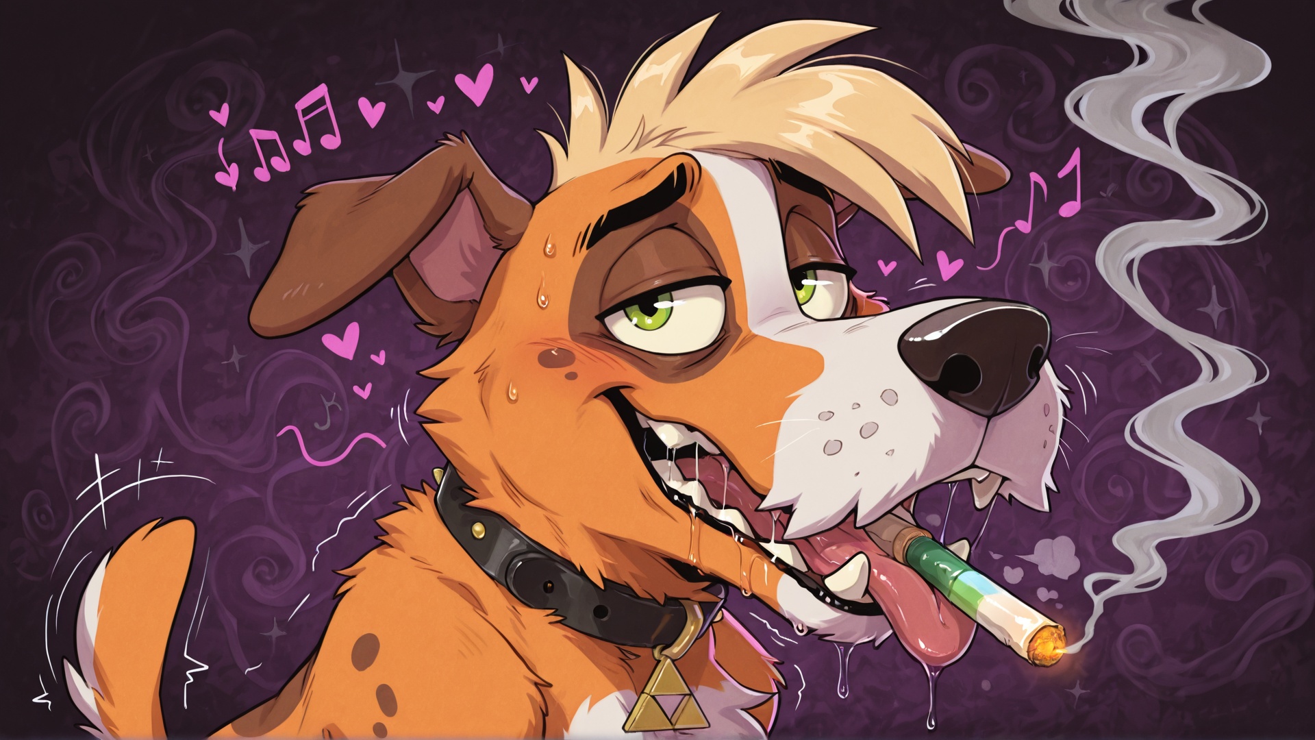 Stoned Furry with Neon Fur and Hypnotic Gaze
