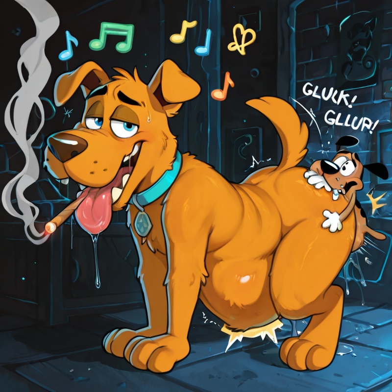 Courage the Cowardly Fox and Scooby Doo Nude Gay Vore Orgy