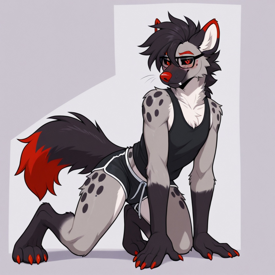 Confident Wolf Dominating Hyena