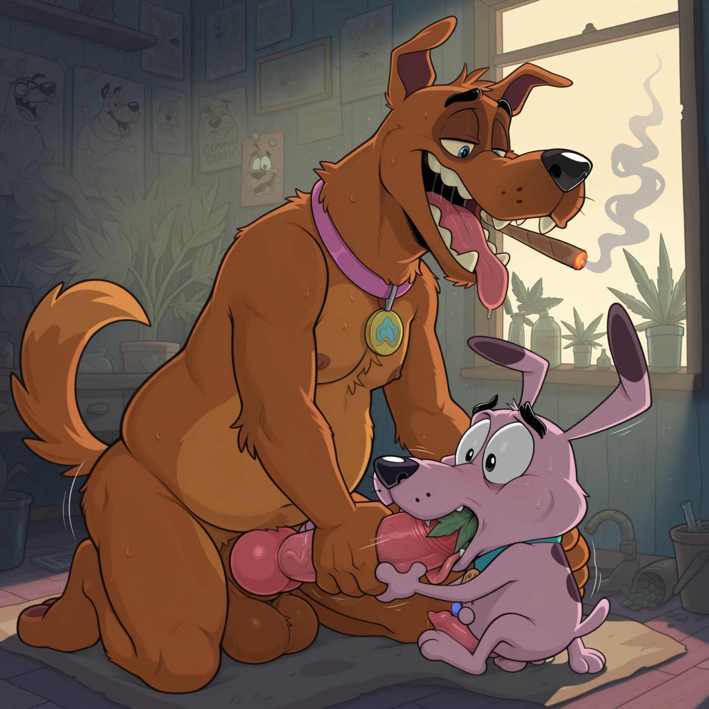 Courage the Cowardly Dog Stoned in 90s Toon Style Toony
