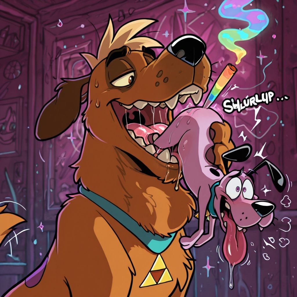Courage the Cowardly Dog and Scooby-Doo Stoned Together