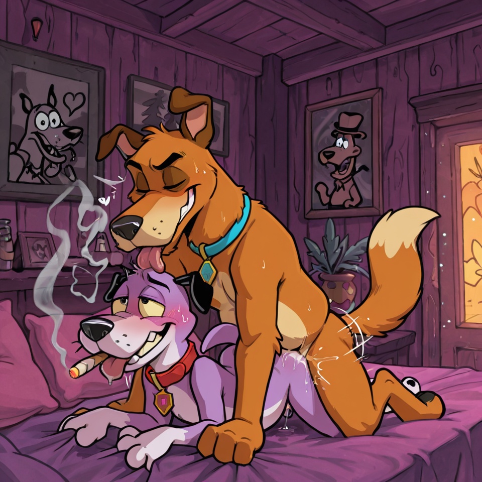 Courage the Cowardly Dog and Friends Smoking Together
