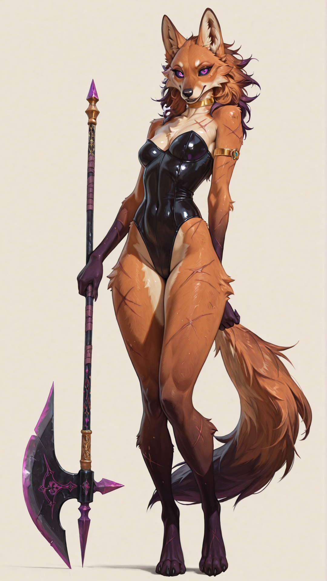 Battle-Scarred Maned Wolf Warrior