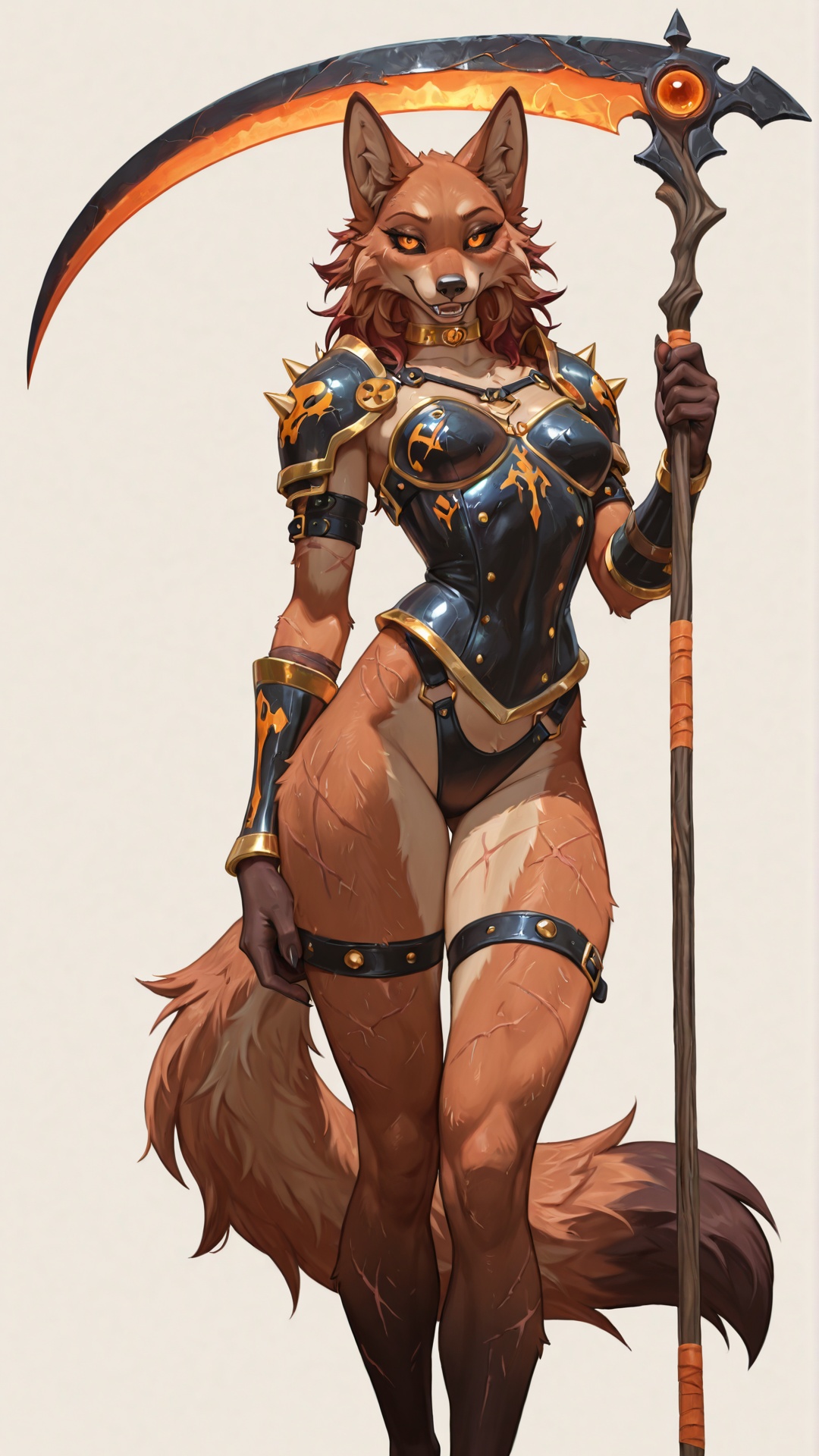 Zombie Maned Wolf Woman with Scythe