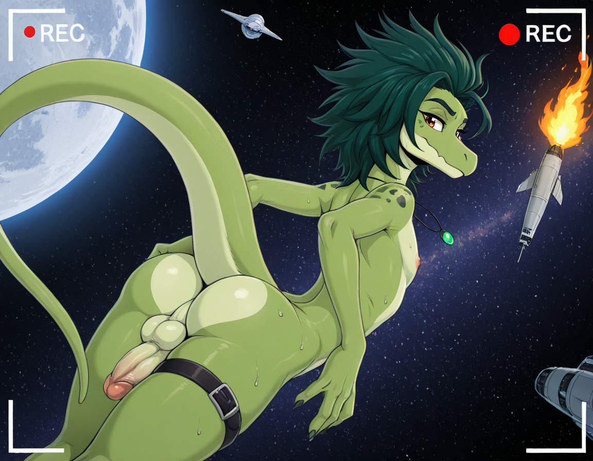Alien Raptor Astronaut in Spacecraft