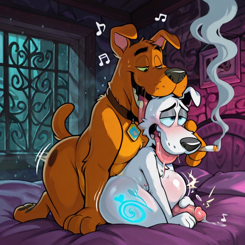 Courage the Cowardly Dog in Rainbow Vore Scene