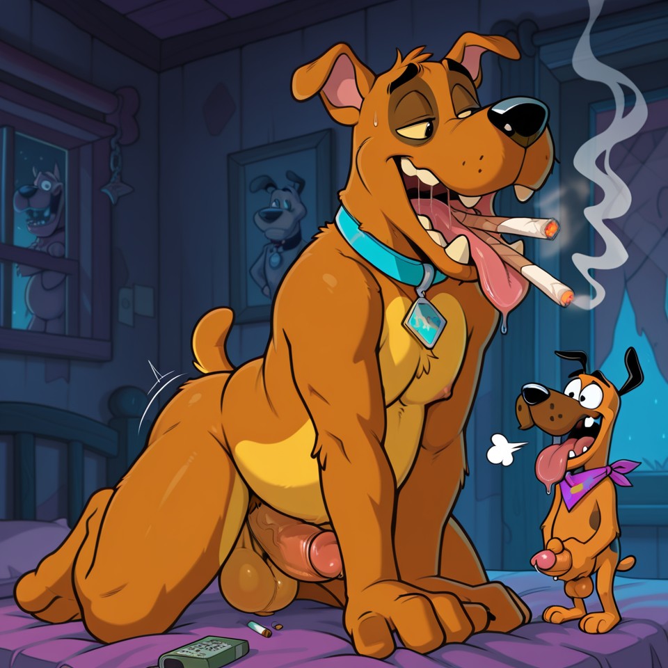 Scooby and Courage Share a Joint