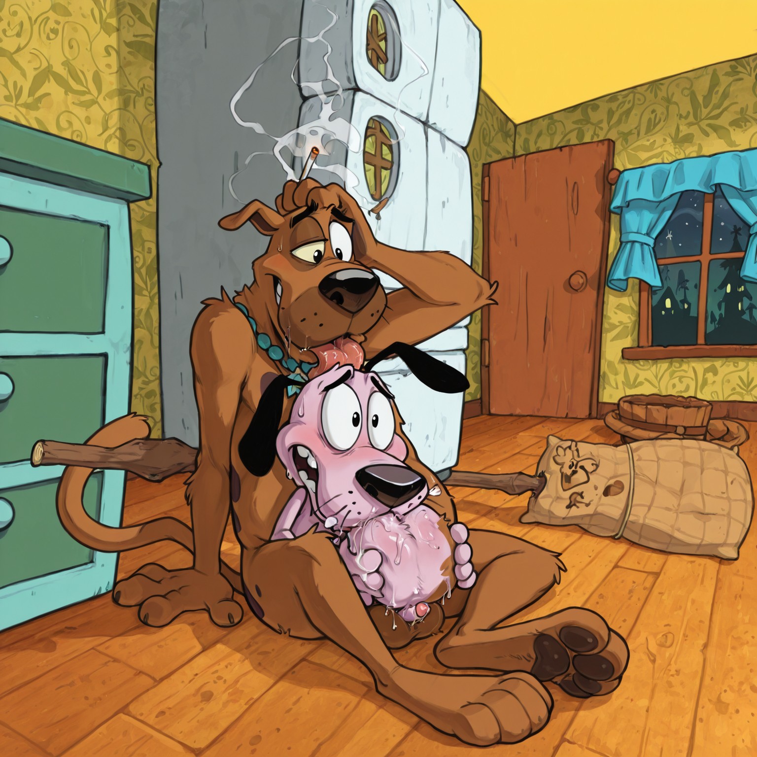 Courage the Cowardly Dog Stoner Seduction Male/Male