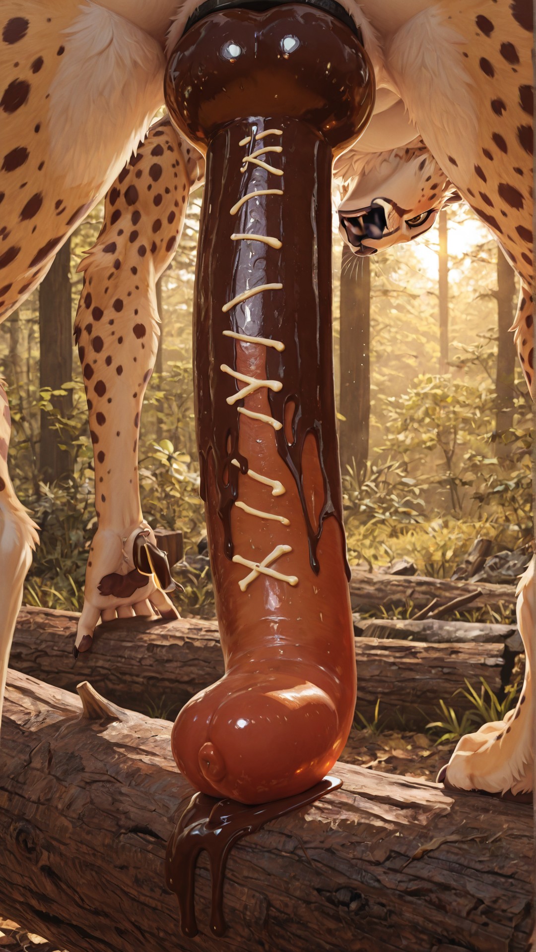 Cheetah Feline Experiencing Digestive Discomfort